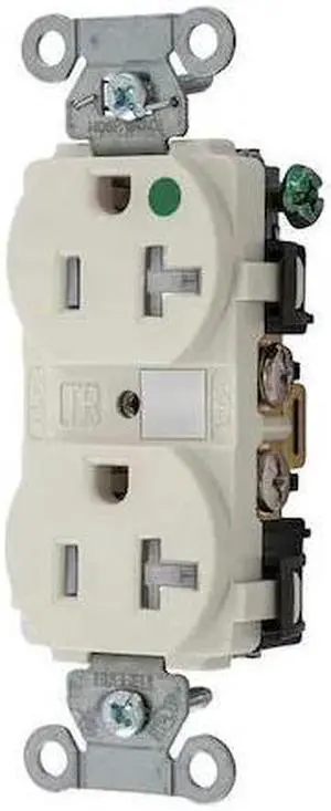 HUBBELL WIRING DEVICE-KELLEMS 8300LATRA Duplex Straight Blade Receptacle,