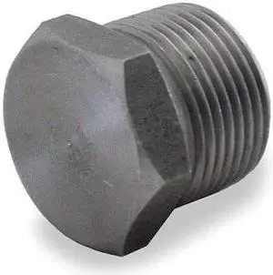 ZORO SELECT 1MNG1 Hex Head Plug Hex Head Plug, 2" Pipe, MNPT, Black Forged Steel