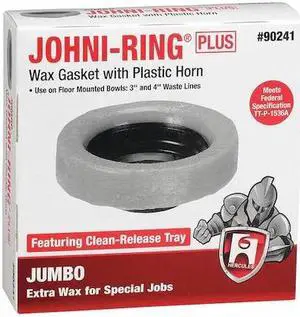 HERCULES 90241 Toilet Bowl Ring, Jumbo, Wax, 3in-4in