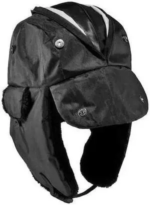 ERGODYNE 6802Z Black Zippered Trapper Hat,L/XL