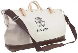 KLEIN TOOLS 5102-24SP Tool Bag, Brown, Canvas, 17 Pockets