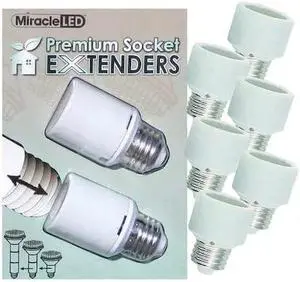 MIRACLE LED 602221 U.L. Listed 1 Inch Stackable Porcelain Socket Extenders,PK6