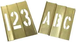 ZORO SELECT 20Y522 Stencil Kit 46 Piece 4 in Brass