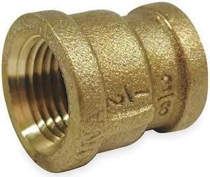 ZORO SELECT 1VGC3 1/4" x 1/8" FNPT Red Brass Reducing Coupling