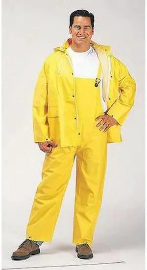 ZORO SELECT 1320 XL Three-Piece Rainsuit, Polyester, PVC, 0.35 mm Thick,