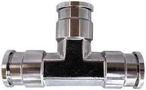 ZORO SELECT 22FR65 3/8" Tube Nickel Brass Tee