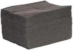 SPILLTECH GPF100M Sorbent Pad, 20 13/16 gal, 15 in x 19 in, Universal, Gray,