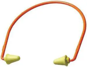 3M 320-1000 Reusable Banded Ear Plugs, Bell Shape, 28 dB, 1 Pairs, Orange/Yellow