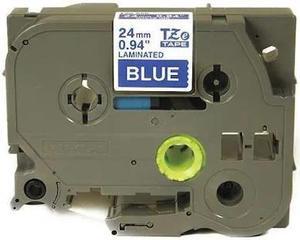 BROTHER TZe555 Label Tape Cartridge, White/Blue, Labels/Roll: Continuous