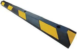 ZORO SELECT 29NH41 Parking Curb, Rubber, 4 in H, 4 ft L, 6 in W, Black/Yellow