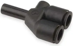 LEGRIS 3142 08 00 Push-Fit Wye Fitting, 5/16 in or 8mm Tube Size, Brass,