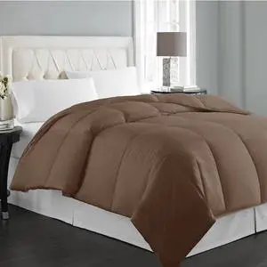 HOTEL GRAND 005324 Oversized Hybrid Blend Comforter, Chocolate, Full/Queen