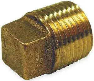ZORO SELECT 1VFR1 Red Brass Solid Plug, MNPT, 3/8" Pipe Size