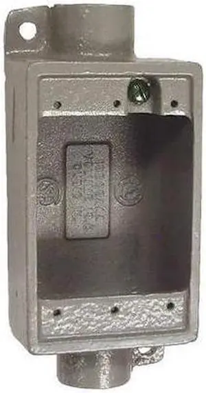 HUBBELL KILLARK FDC-2 Device Box,50.0 cu. in Capacity,Gray