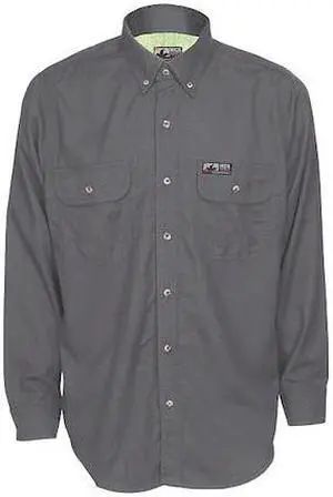MCR SAFETY SBS1001L Men's Flame-Resistant Collared Shirt, 8.9 cal/sq cm, L,