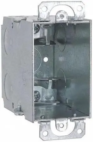 HUBBELL-RACO 600 Electrical Box, 18 cu in, Switch Box Type, 1 Gang, Galvanized