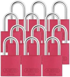 ABUS 72/30 KA X 12 Lockout Padlock,KA,Red,2-17/32"H,PK12