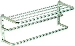 ZORO SELECT 4EEX4 Towel Shelf,Bright,9-1/4x24x9-7/16In
