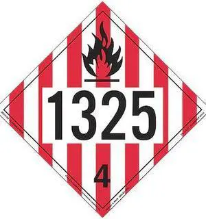 LABELMASTER ZEZ131325 Flammable Solid Placard,1325,PK25
