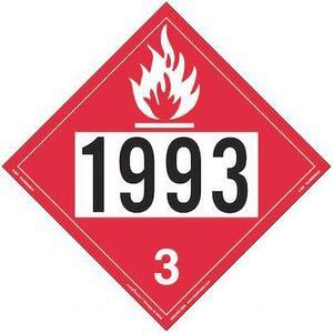 LABELMASTER Z-IDF Flammable Liquid Placard,1993,PK25