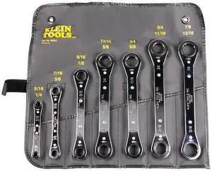 KLEIN TOOLS 68222 Ratcheting Box Wrench Set, 7-Piece