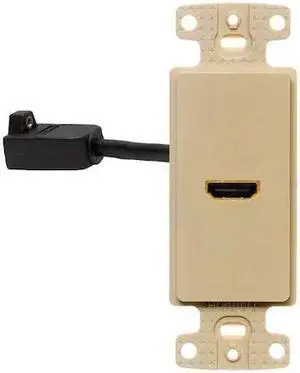 HUBBELL WIRING DEVICE-KELLEMS NS801I Video Wall Plate and Jack,HDMI,Ivory