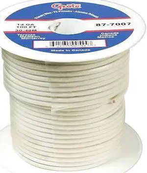 BATTERY DOCTOR 87-9107 Primary Wire, GPT, 22 AWG, 1C C, White, PVC, Stranded,