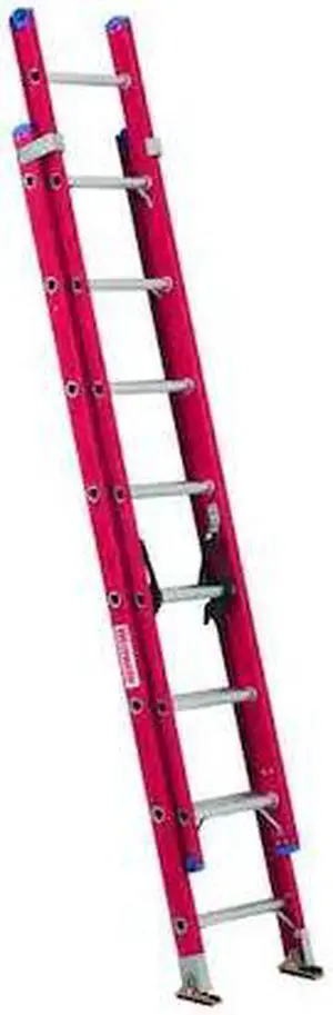 WESTWARD 44YY67 16 ft Fiberglass Extension Ladder, 300 lb Load Capacity