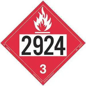 LABELMASTER ZEZ22924 Flammable Liquid Placard 2924,PK25