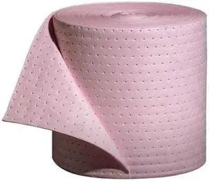 PIG MAT303 Absorbent Roll, Absorbs 20.1 gal. Chemical, Hazmat, ,Pink