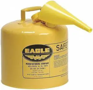 EAGLE UI50FSY 5 gal. Yellow Galvanized steel Type I Safety Can for Diesel