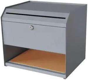 ZORO SELECT 2KEK2 Collection Box,Steel,Gray,10"D