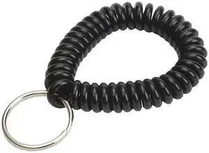 LUCKY LINE 41020 Wrist Coil Key Ring, Black, Single Color, 10 PK