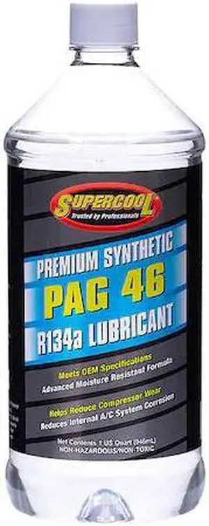 SUPERCOOL P46-32 A/C Compressor PAG Lubricant Plastic Bottle Red/Yellow Tint