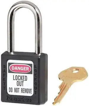 Master Lock 410Kablk Lockout Padlock,Black,Keyed Alike G3887296