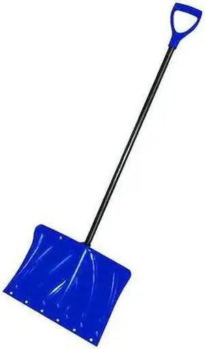 ZORO SELECT 21AC99 Snow Shovel, 18 in W x Plastic, Steel Blade, 37 in L Steel