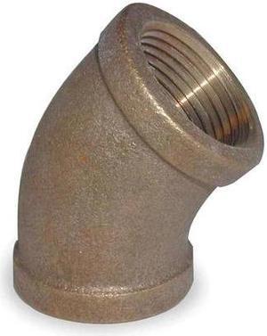 ZORO SELECT 1VEV3 Red Brass 45 Degrees Elbow, FNPT, 1-1/2" Pipe Size