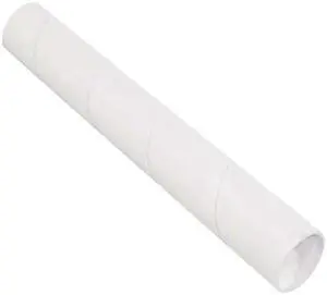 PARTNERS BRAND P3042W Mailing Tubes with Caps, 3" x 42", White, PK24