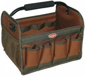 BUCKET BOSS 70012 Tool Tote,Hard,23 Pocket,12 x 10 x 11, Double Wall 600 Poly