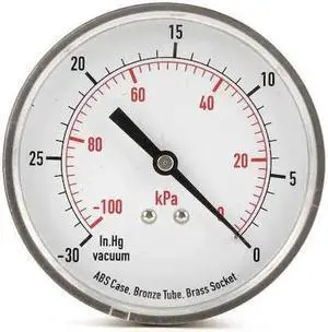 ZORO SELECT 4FMF8 Vacuum Gauge,Test,3-1/2 In