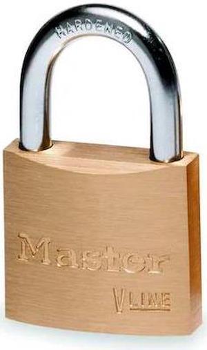 MASTER LOCK 4150 Padlock, Keyed Different, Standard Shackle, Rectangular Brass