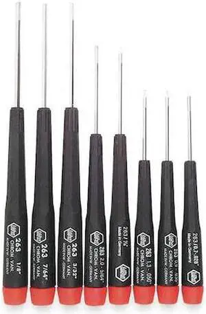 WIHA 26391 Precision Screwdriver Set,Hex,SAE,8 pcs.