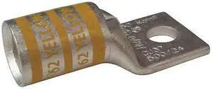ZORO SELECT 24C367 One-Hole Compression Lug, 250 kcmil Max, 3/8 in Stud, Short