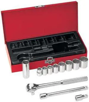 KLEIN TOOLS 65504 3/8" Drive Socket Wrench Set, 12 pcs