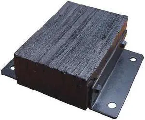 ZORO SELECT 26W573 Dock Bumper,12x4-1/2x14 In.,Rubber