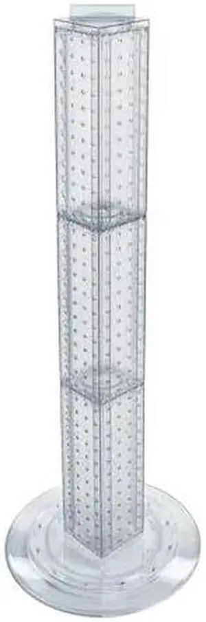 AZAR DISPLAYS 700223-CLR Four-sided 4"W x 36"H Pegboard Tower W/ Revolving