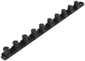 TEKTON OSR33210 3/4 Inch Drive x 18 Inch Socket Rail, 10 Clips (Black)
