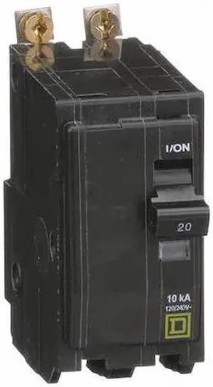 SQUARE D QOB220 Miniature Circuit Breaker, QO Series, 20A, 2 Pole, 120/240V AC,