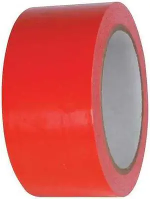ZORO SELECT 15D723 Floor Marking Tape, vinyl, Solid, Red, 2 in W., 2.4 mil