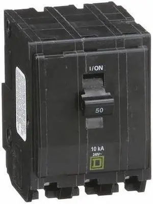SQUARE D QO350 Miniature Circuit Breaker, QO Series, 50A, 3 Pole, 120/240V AC,